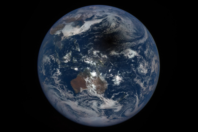 Illustration for article titled Earth Looks Bruised in the Shadow of the Eclipse